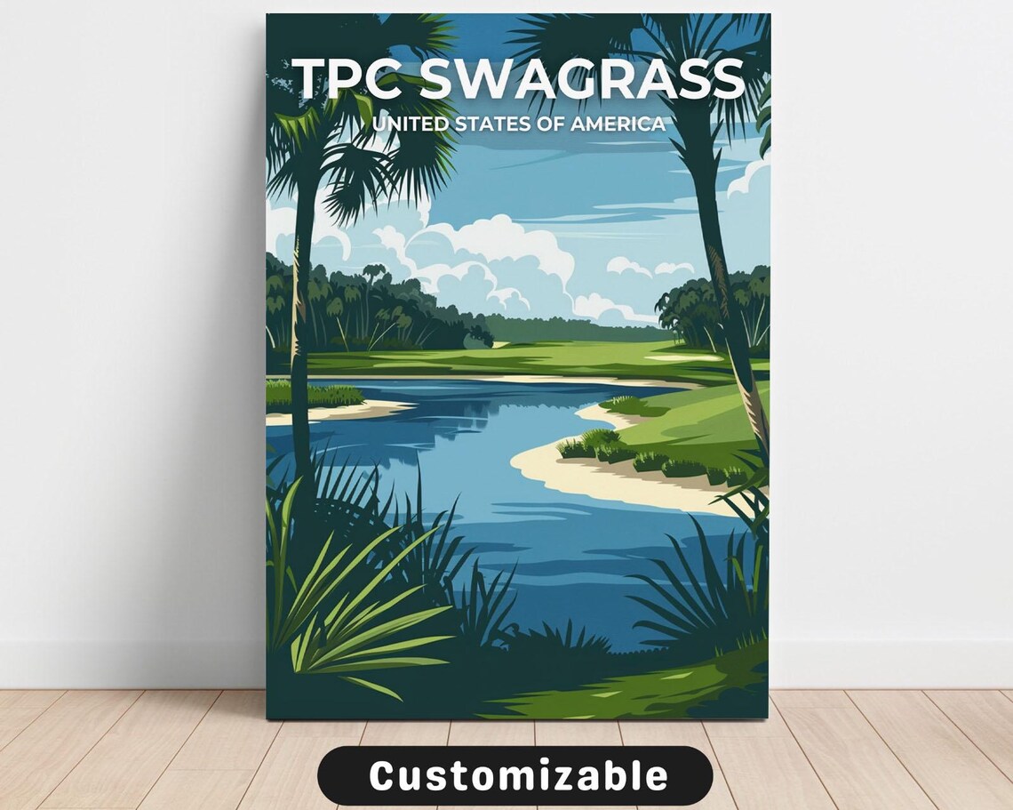 TPC Swagrass Championship Golf Course Lake Palms Travel Poster