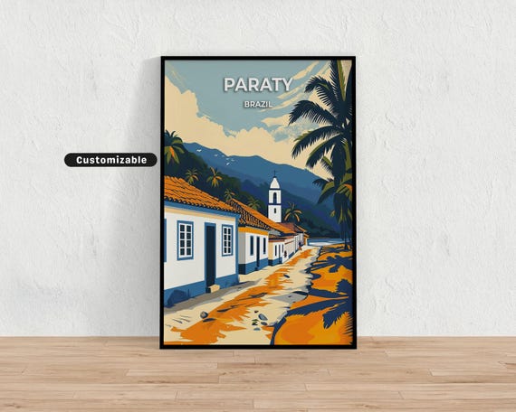 Paraty Brazil Travel Poster Custom Wall Art