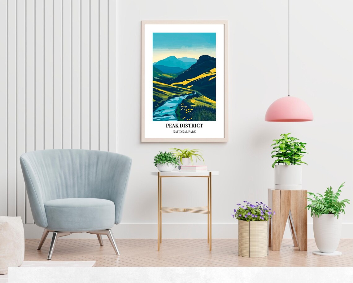 Peak District National Park Golden Valley Sparkling Stream Poster - Image 2