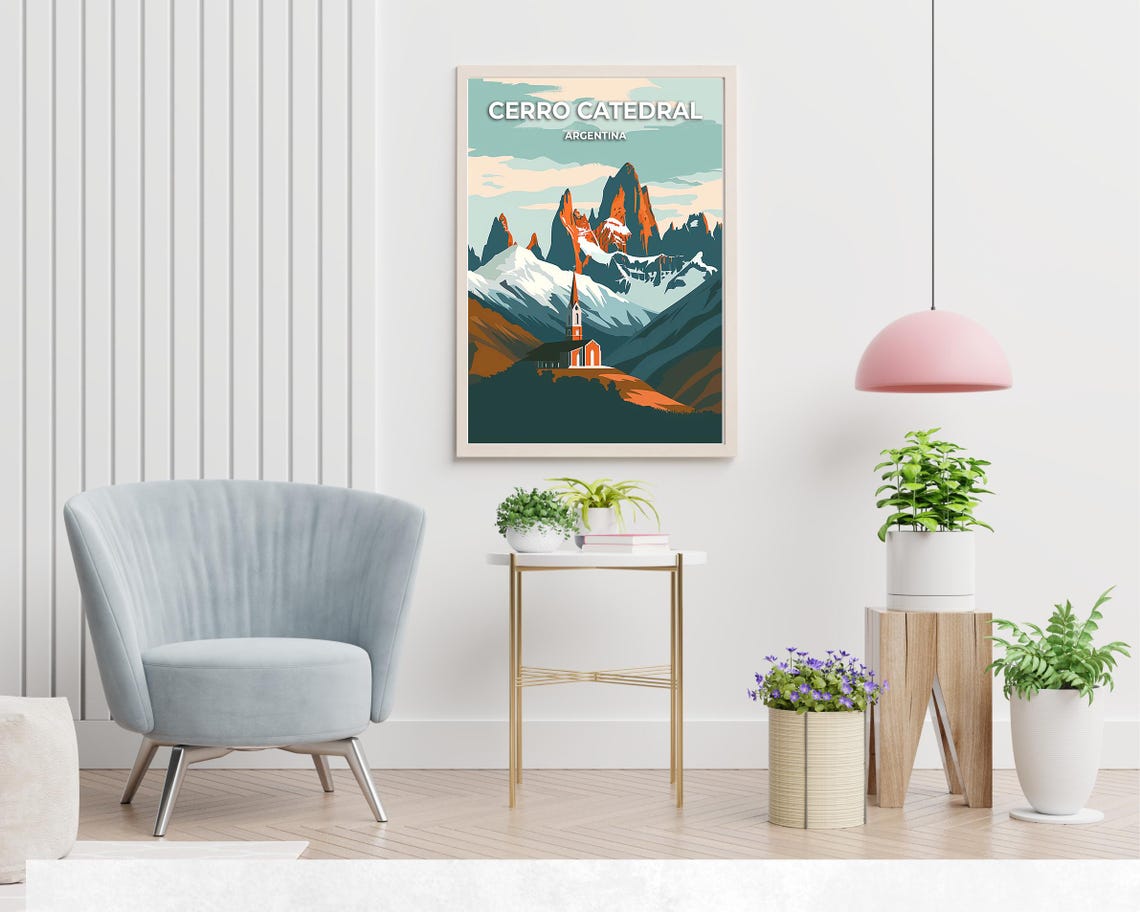 Cerro Catedral Argentina Travel Print Wall Art Cerro Catedral Argentina City Print Cerro Catedral Argentina Travel Gift Travel Gift - Image 2