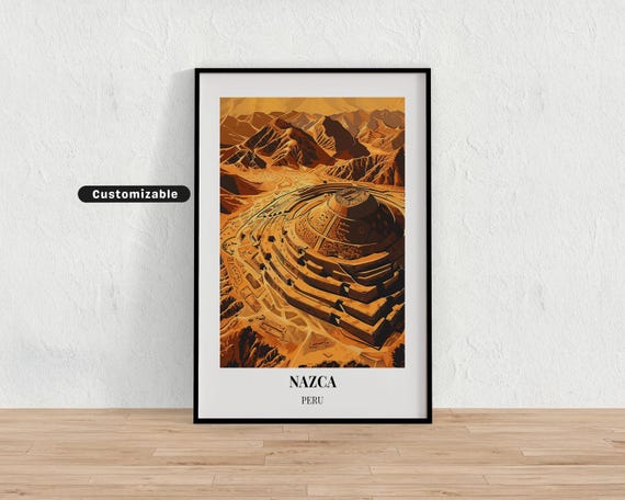 Nazca Peru Travel Poster Custom Wall Art