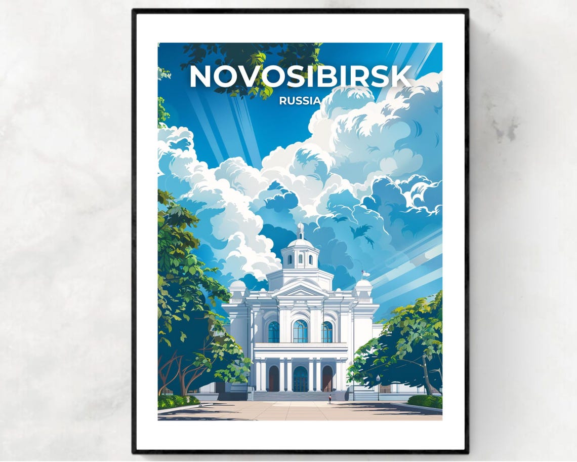 Novat Theatre Travel Print Wall Art Novosibirsk Russian City Print Novat Theatre Travel Gift Novat Theatre Poster