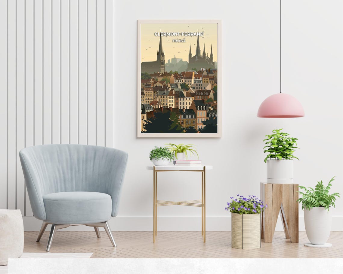 Clermont Ferrand Travel Print Wall Art Clermont Ferrand France City Print Clermont Ferrand Travel Gift Clermont Ferrand City Poster - Image 2