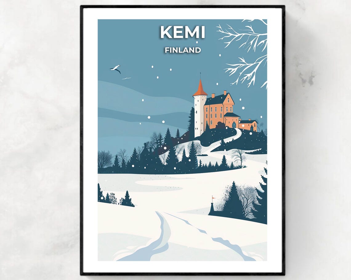 Snowcastle Of Kemi Travel Print Wall Art Kemi Finland City Print Snowcastle Of Kemi Travel Gift Snowcastle Of Kemi Poster Travel Gift