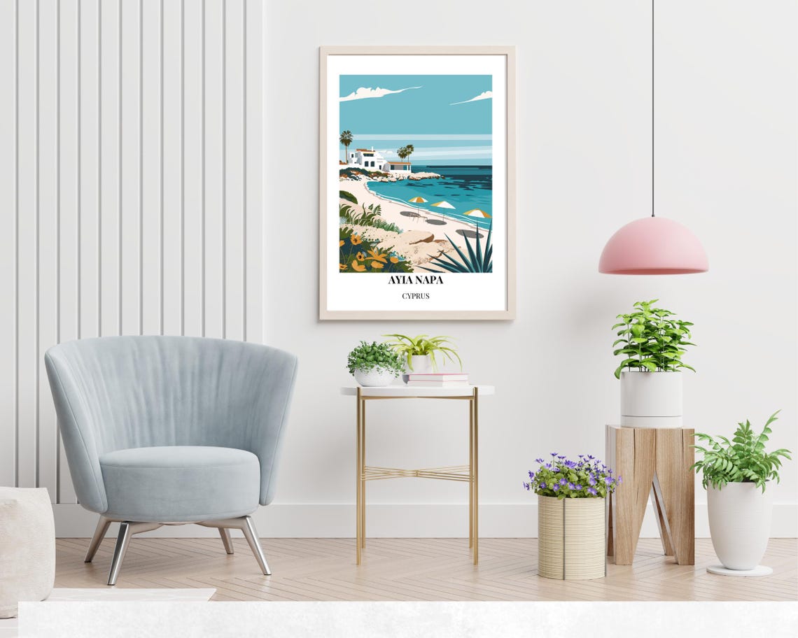 Ayia Napa Travel Print Wall Art Ayia Napa Cyprus City Print Ayia Napa Travel Gift Ayia Napa City Poster Travel Gift - Image 2