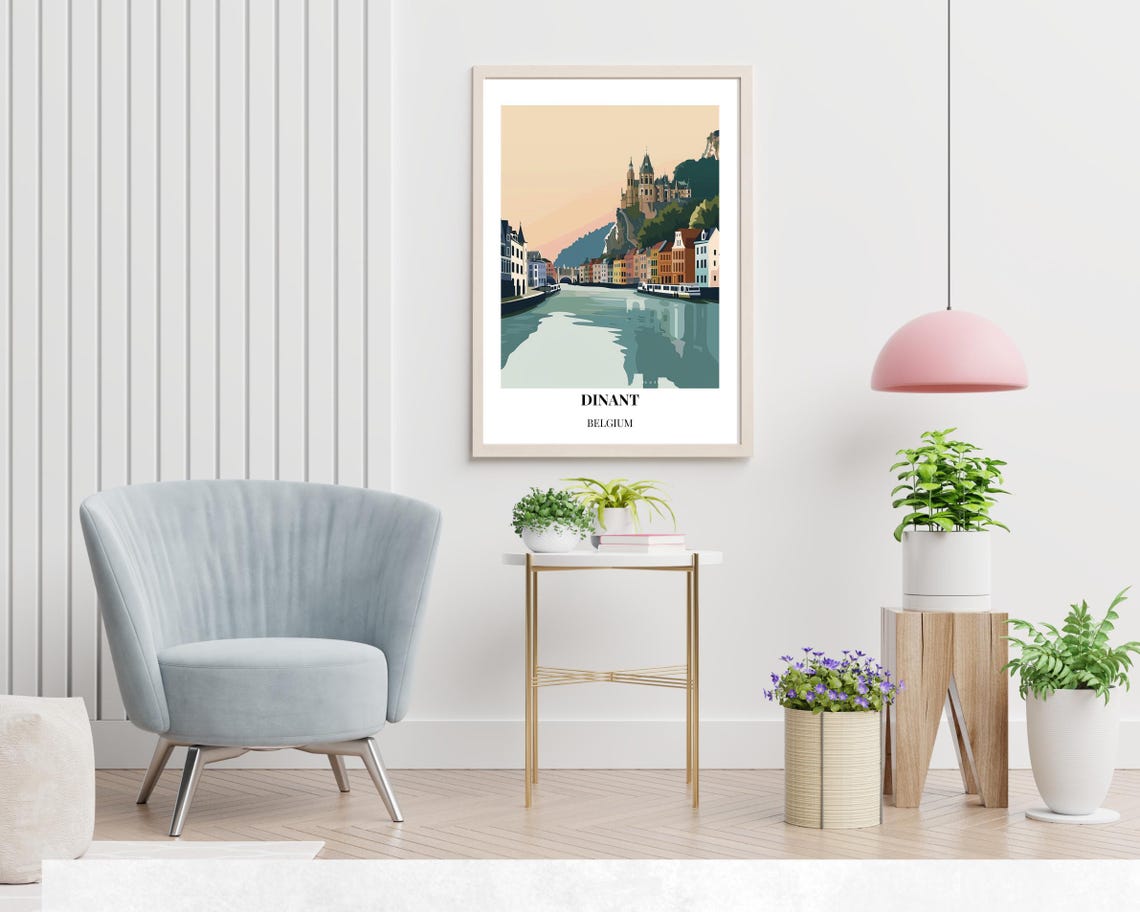 Dinant Belgium Meuse River Citadel Riverside Houses Travel Poster - Image 2