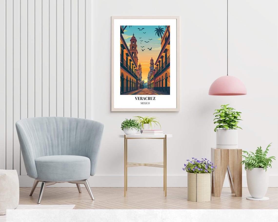 Zcalo De Veracruz Travel Print Wall Art Veracruz Mexico City Print Zcalo De Veracruz Travel Gift Zcalo De Veracruz Poster - Image 2
