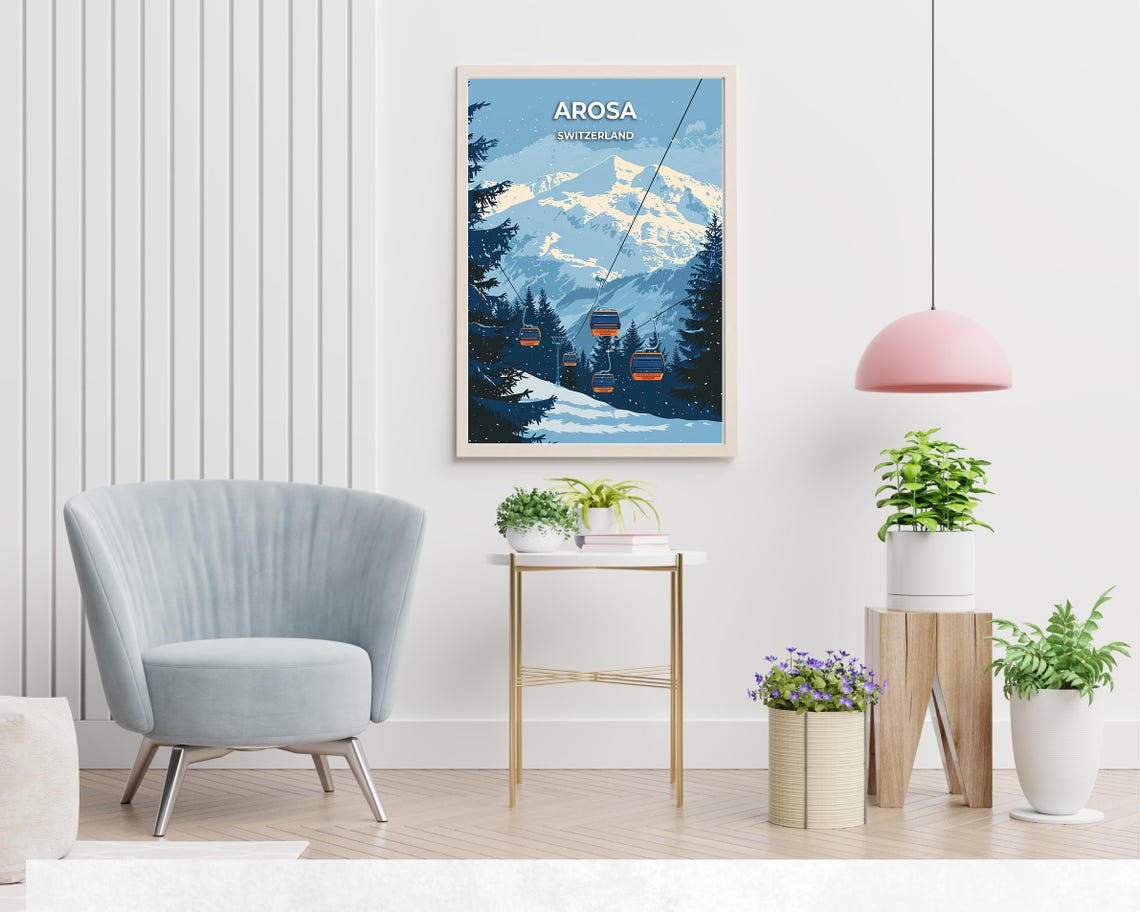 Arosa Switzerland Travel Print Wall Art Arosa Switzerland City Print Arosa Switzerland Travel Gift Arosa Switzerland Poster - Image 2