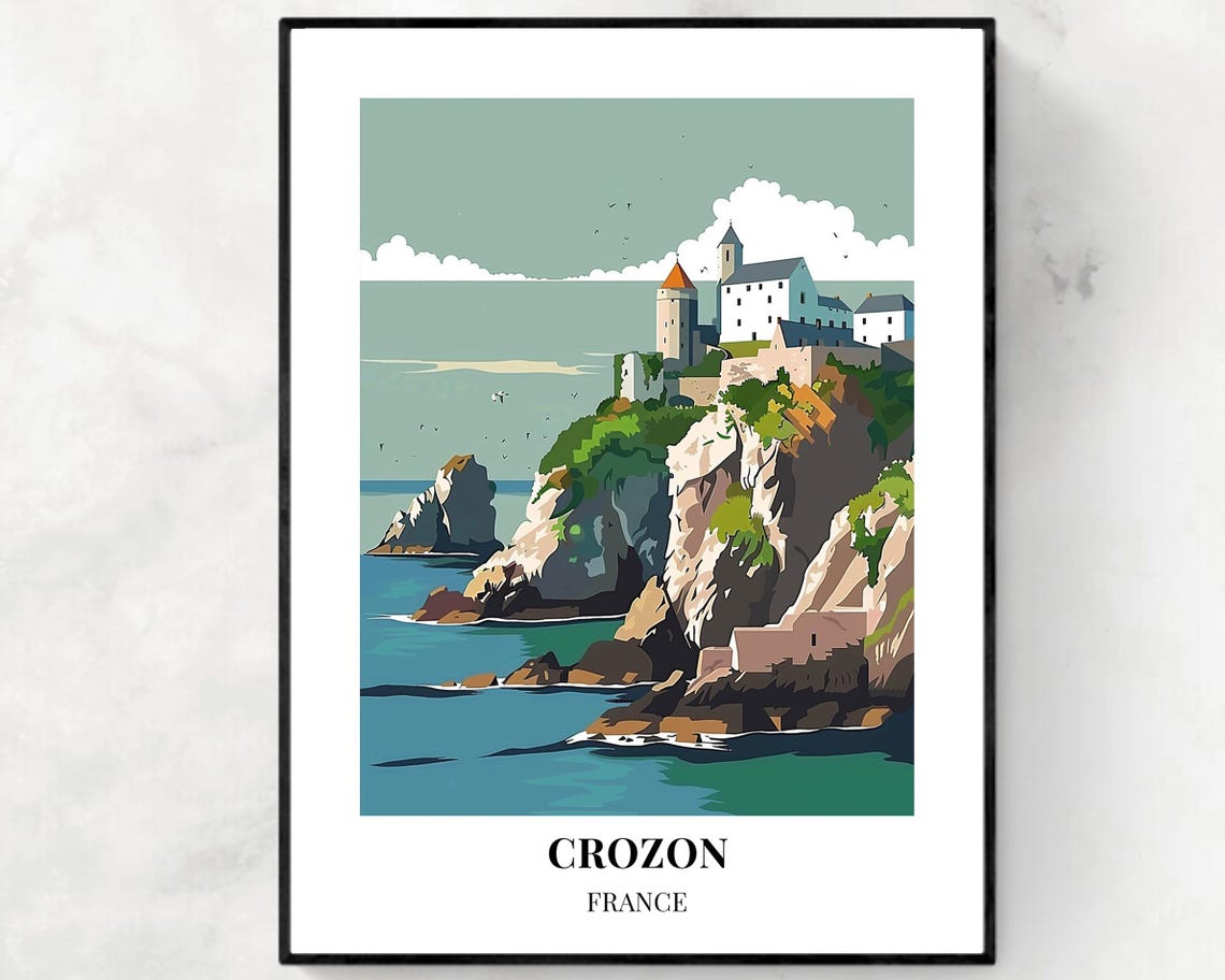 Crozon Travel Print Wall Art Crozon France City Print Crozon Travel Gift Crozon City Poster Travel Gift Wall Art