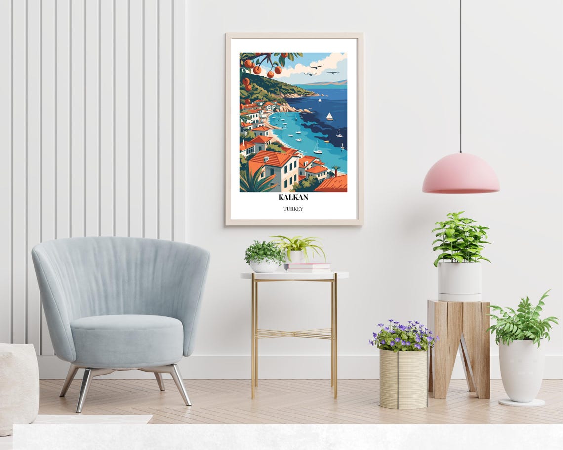 Kalkan Travel Print Wall Art Kalkan Turkey City Print Kalkan Travel Gift Kalkan City Poster Travel Gift Wall Art - Image 2