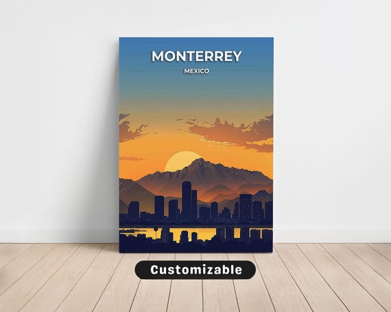 Monterrey Mexico Travel Canvas Poster Custom Wall Art