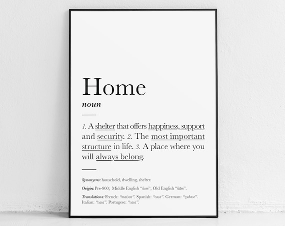 Home Definition Print Decor Print Sign Wall Art Meaning Is Poster Home Is Where Mum Is New Home Gift Frame New Family Gift