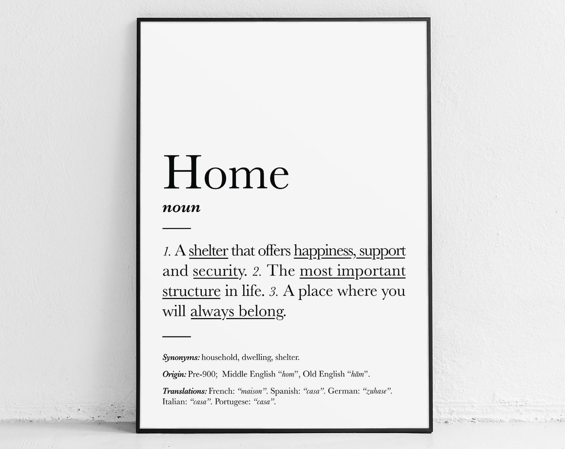 Home Definition Print Decor Print Sign Wall Art Meaning Is Poster Home Is Where Mum Is New Home Gift Frame New Family Gift