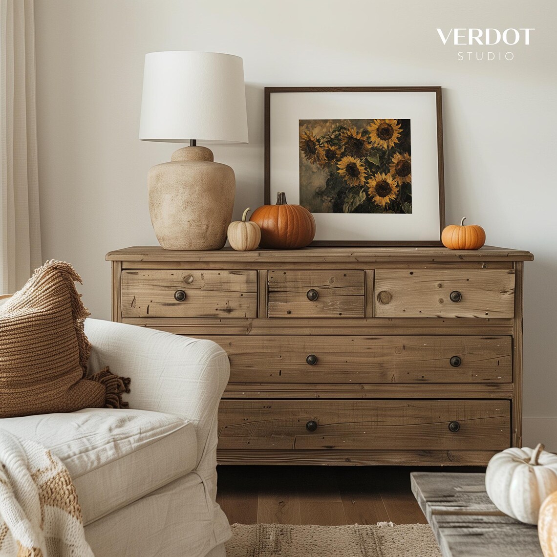 Vintage Sunflower Painting, Fall Still Life Poster - Image 3