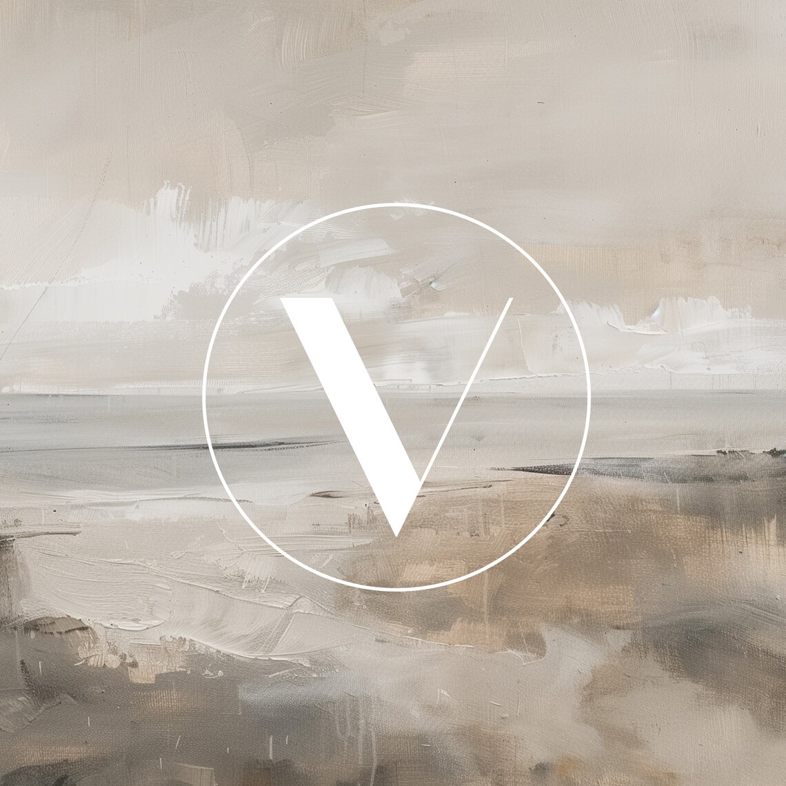 Neutral Beige Coastal Landscape Abstract Ocean Shore Minimal Wall Art Print - Image 3