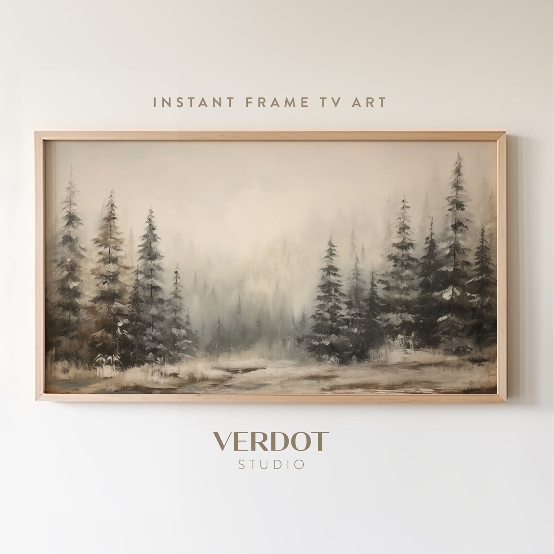 Winter Landscape Christmas Painting Art Print