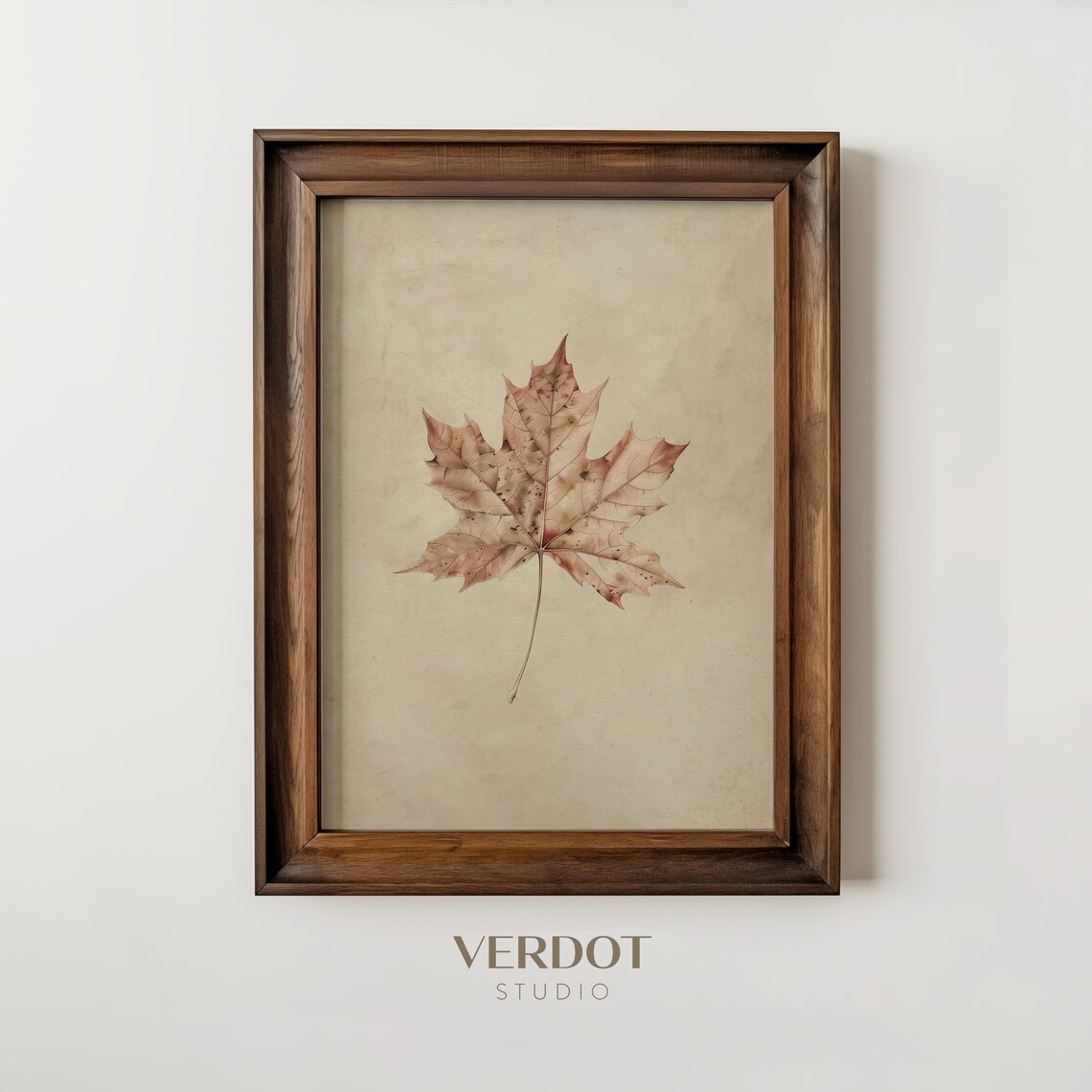 Vintage Fall Leaf Art Print, Neutral Rustic Autumn - Image 3
