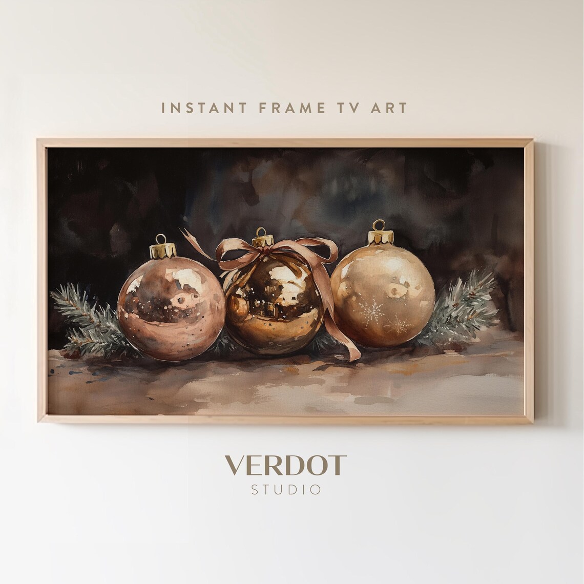 Vintage Christmas Ornament Frame Art Print