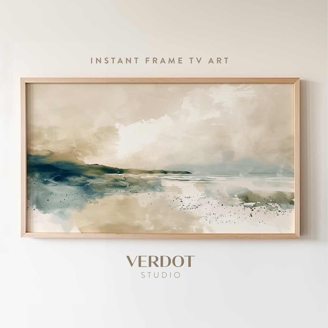 Abstract Beach Painting, Coastal Modern Seascape Art Print