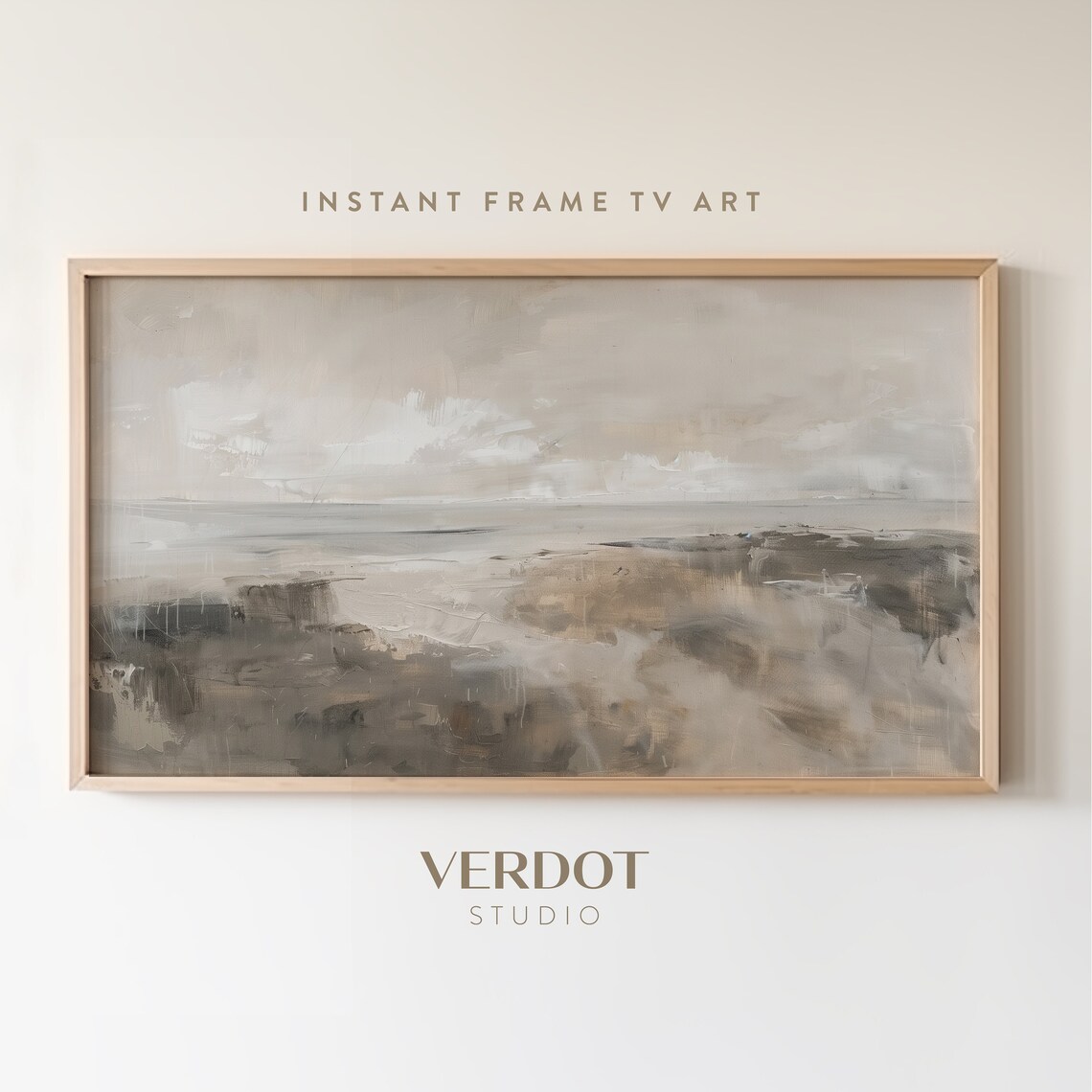 Neutral Abstract Coastal Landscape Art Print