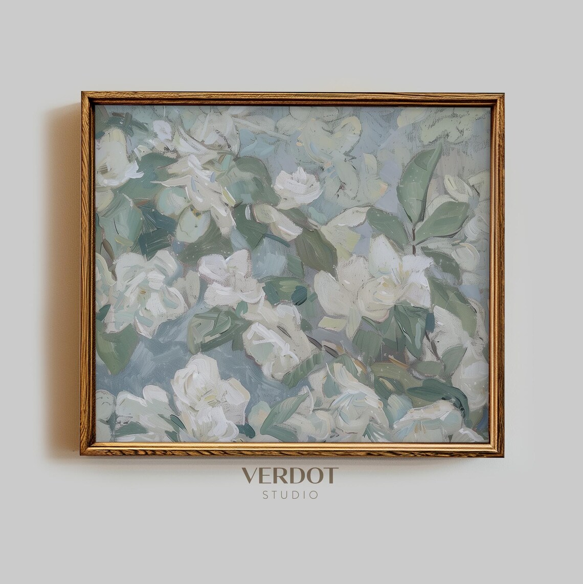 Blue Flowers Abstract Print, French Country Botanical - Image 2