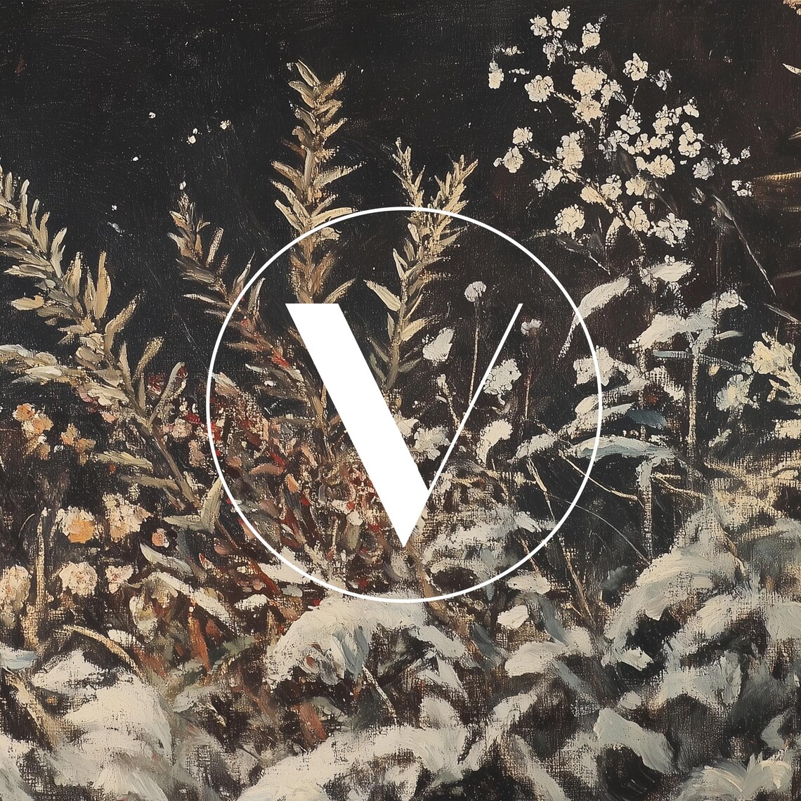 Winter Garden Wildflower Art Print, Vintage Neutral - Image 3