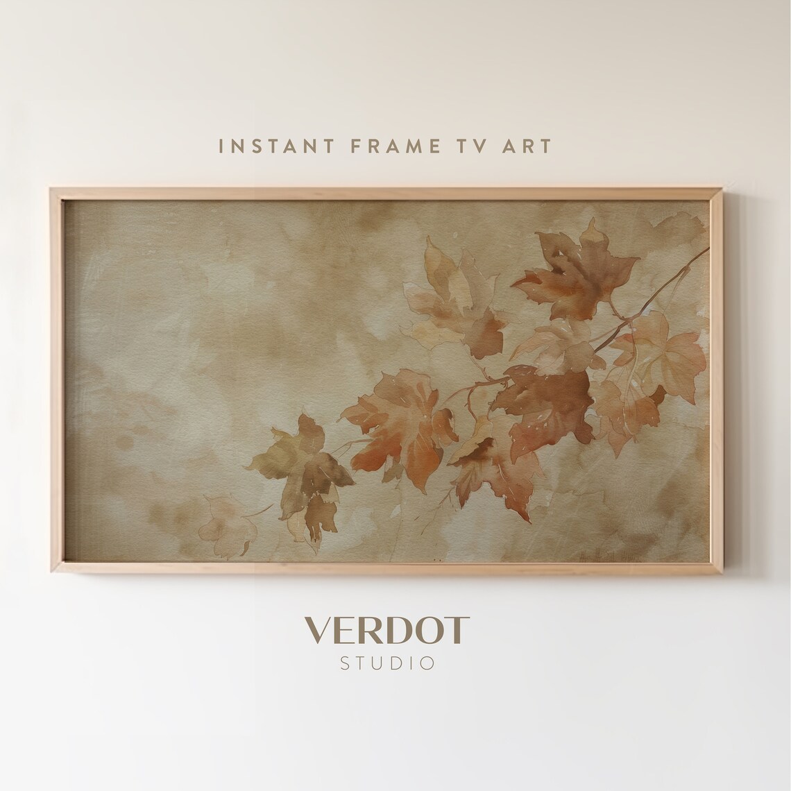 Fall Leaf Frame TV Art, Vintage Country Leaves
