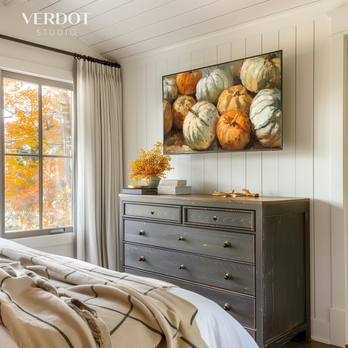 Heirloom Pumpkin Vintage Fall Art Print, Autumn Decor - Image 3