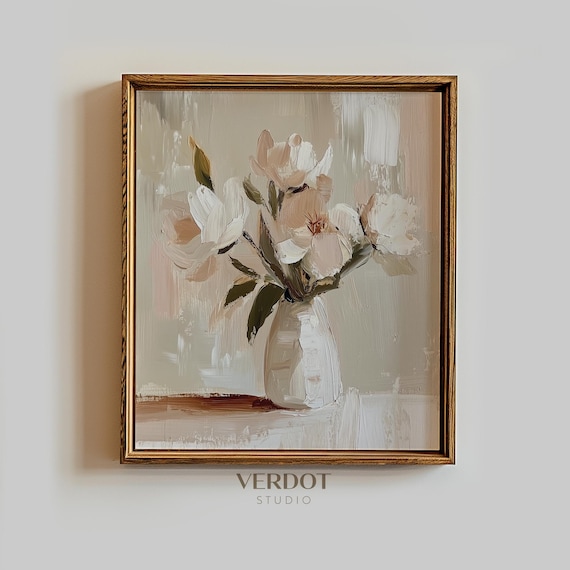 Vintage Spring Flower Painting Art Print, Easter Floral