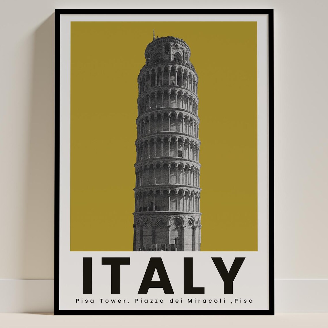 Leaning Tower Of Pisa Vintage Travel Poster