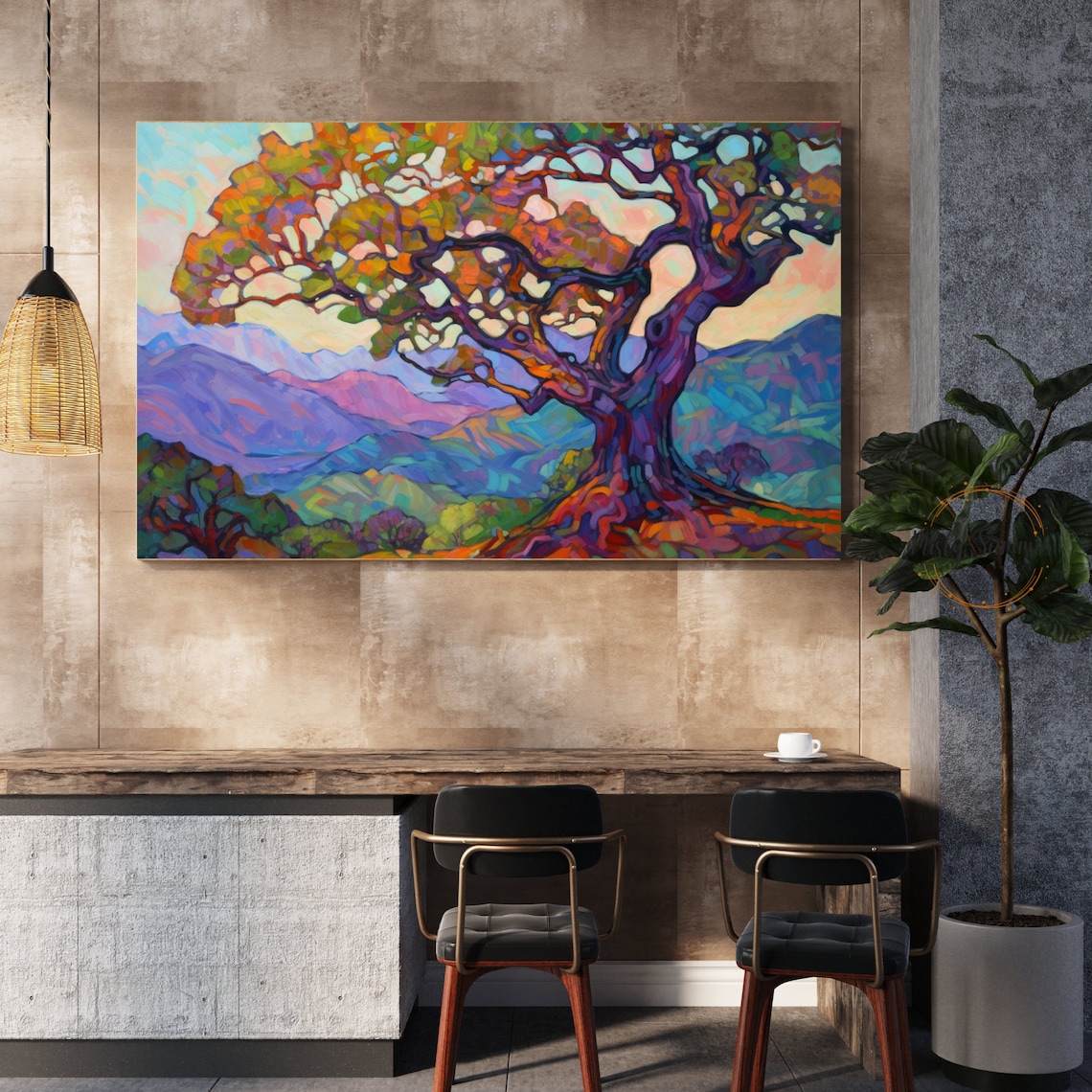 Impressionist Oak Tree, Western Modern Art Print - Image 3