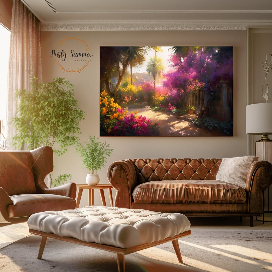 Impressionist Rustic Cottage Living Room Art Print - Image 3