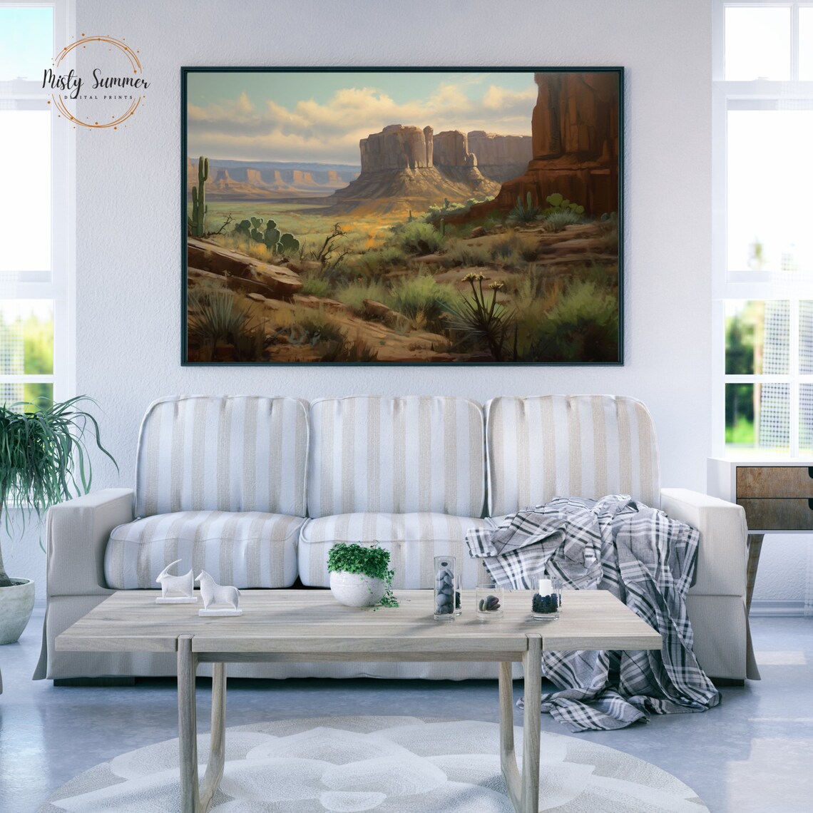 Desert Scene Landscape Art Print, Boho Southwest - Image 2