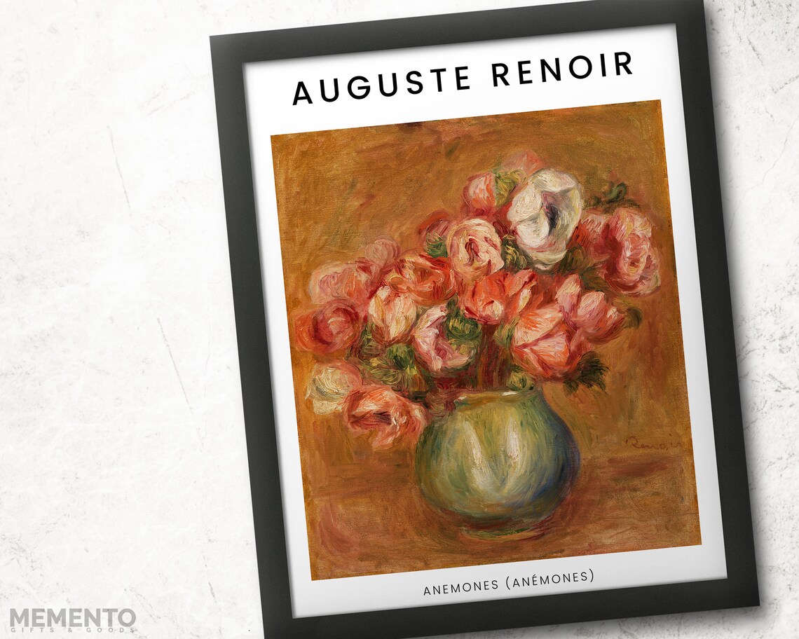 Auguste Renoir Anemones Impressionist Floral Painting Vase Bouquet Poster - Image 4
