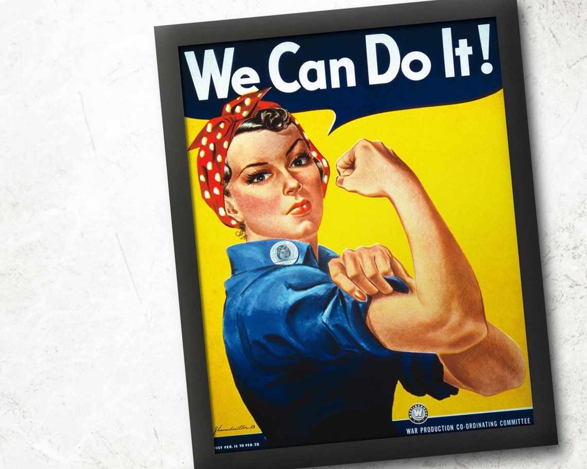 Rosie the Riveter We Can Do It Vintage War Production Poster - Image 4