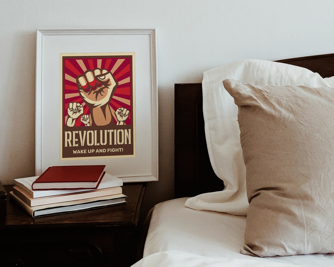 Revolution Wake Up and Fight Raised Fist Protest Power Poster - Image 2