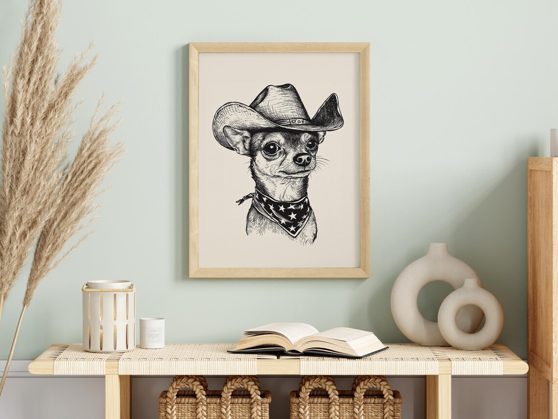 Cowdog Cowboy - Traditional Travel Poster - Image 2