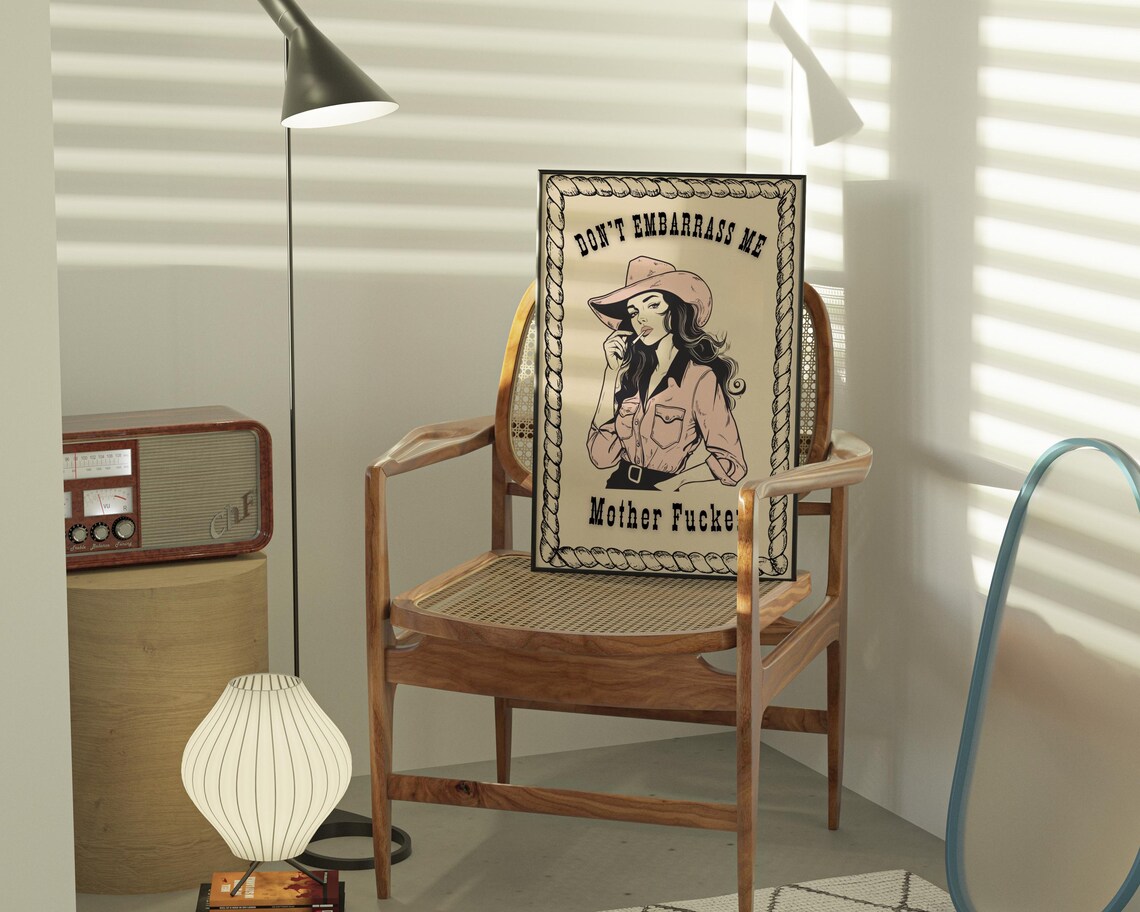 Western Cowgirl Traditional Travel Poster - Image 4