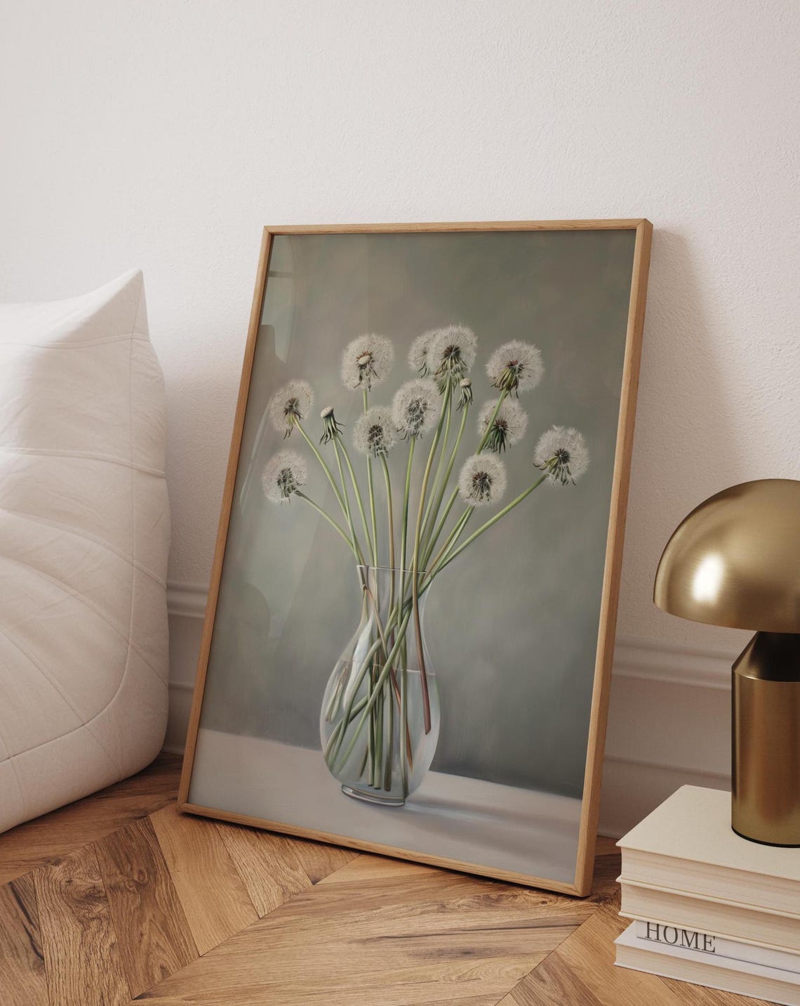 Dandelion Vintage Print, Floral Wall Art