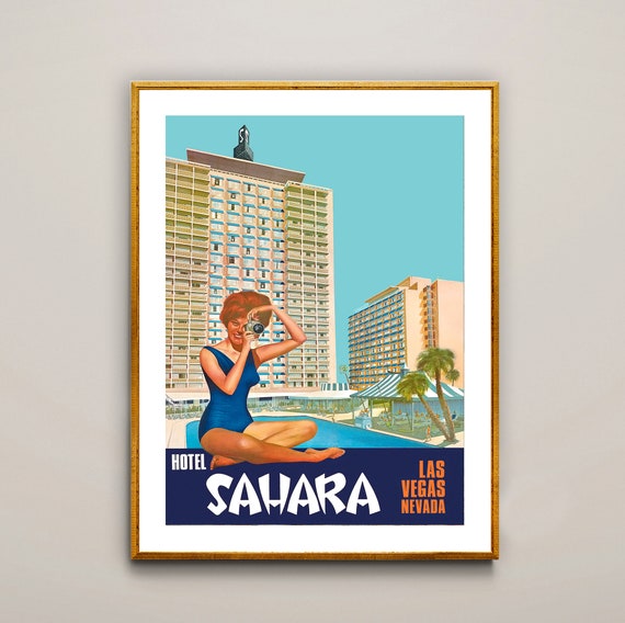 Hotel Sahara Las Vegas Nevada Vintage Travel Poster