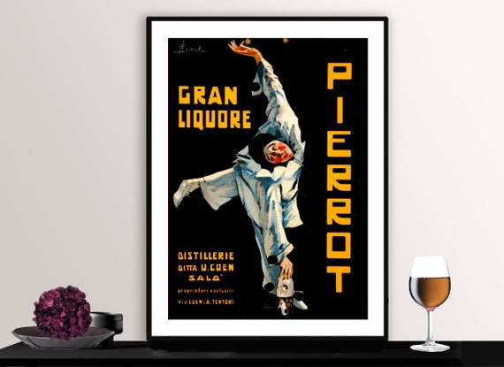 Gran Liquore Pierrot Vintage Fooddrink Poster Poster Paper Or Print Gift Idea Wall Decor