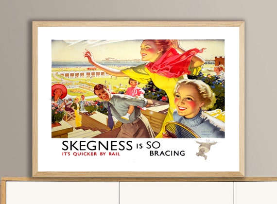 Skegness Is So Bracing England Vintage Travel Poster Poster Paper Or Print Gift Idea Wall Decor