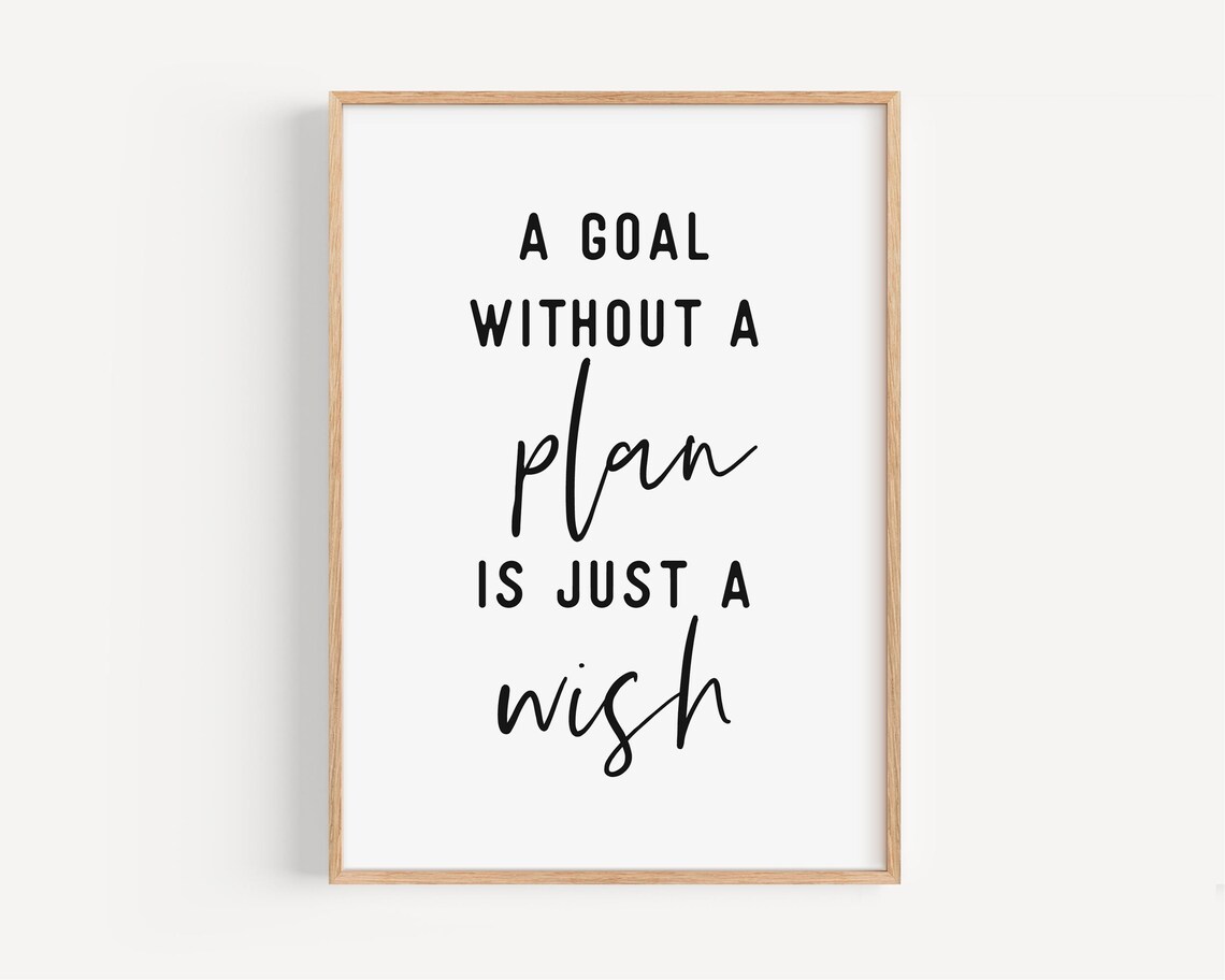 A Goal Without a Plan Is Just a Wish Office Motivational Quote Poster