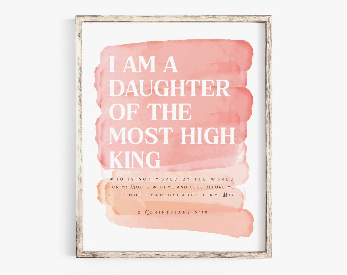 Daughter Of A King Scripture Art Print, Modern Verse