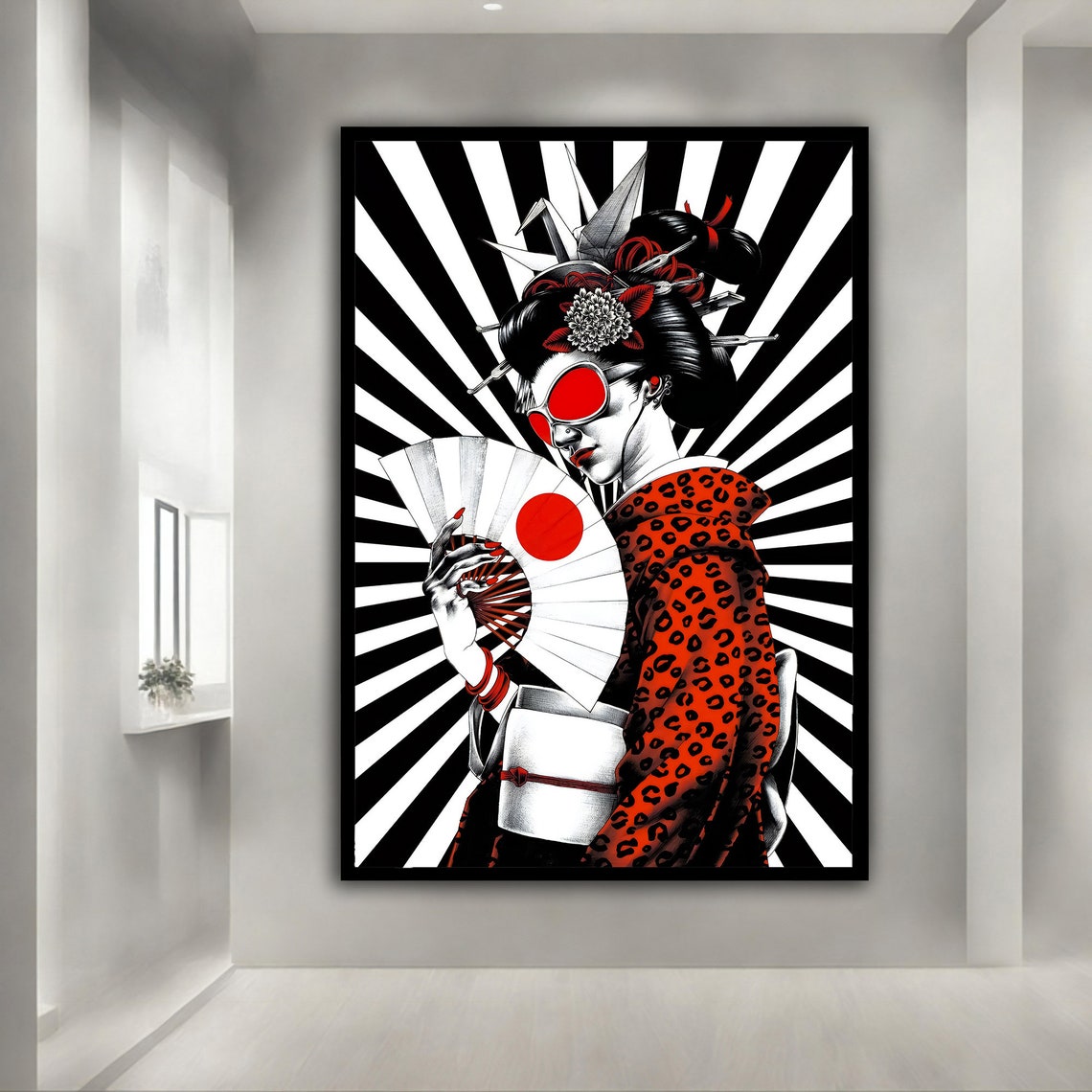 Geisha Girl Japanese Women Art Pop Art Geisha Painting Asian Woman Wall Art - Image 2