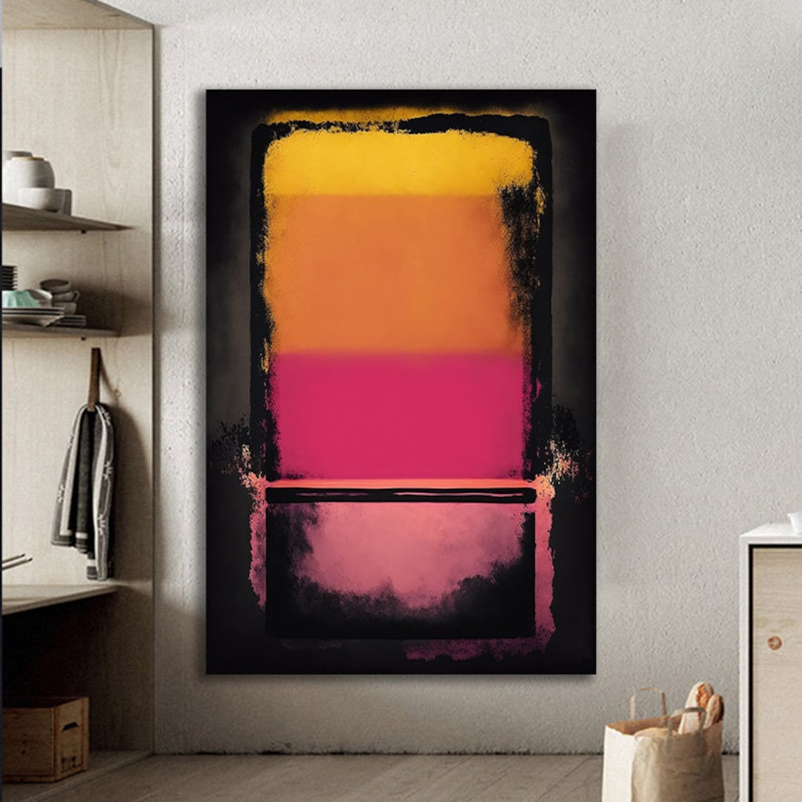 Sunset Yellow Orange Magenta Color Field Rothko Style Poster - Image 2