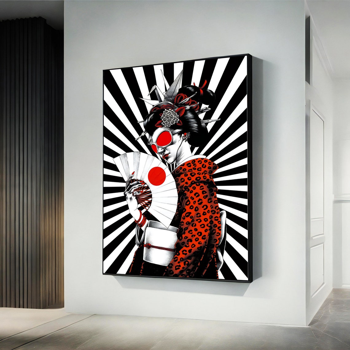 Geisha Girl Japanese Women Art Pop Art Geisha Painting Asian Woman Wall Art - Image 3