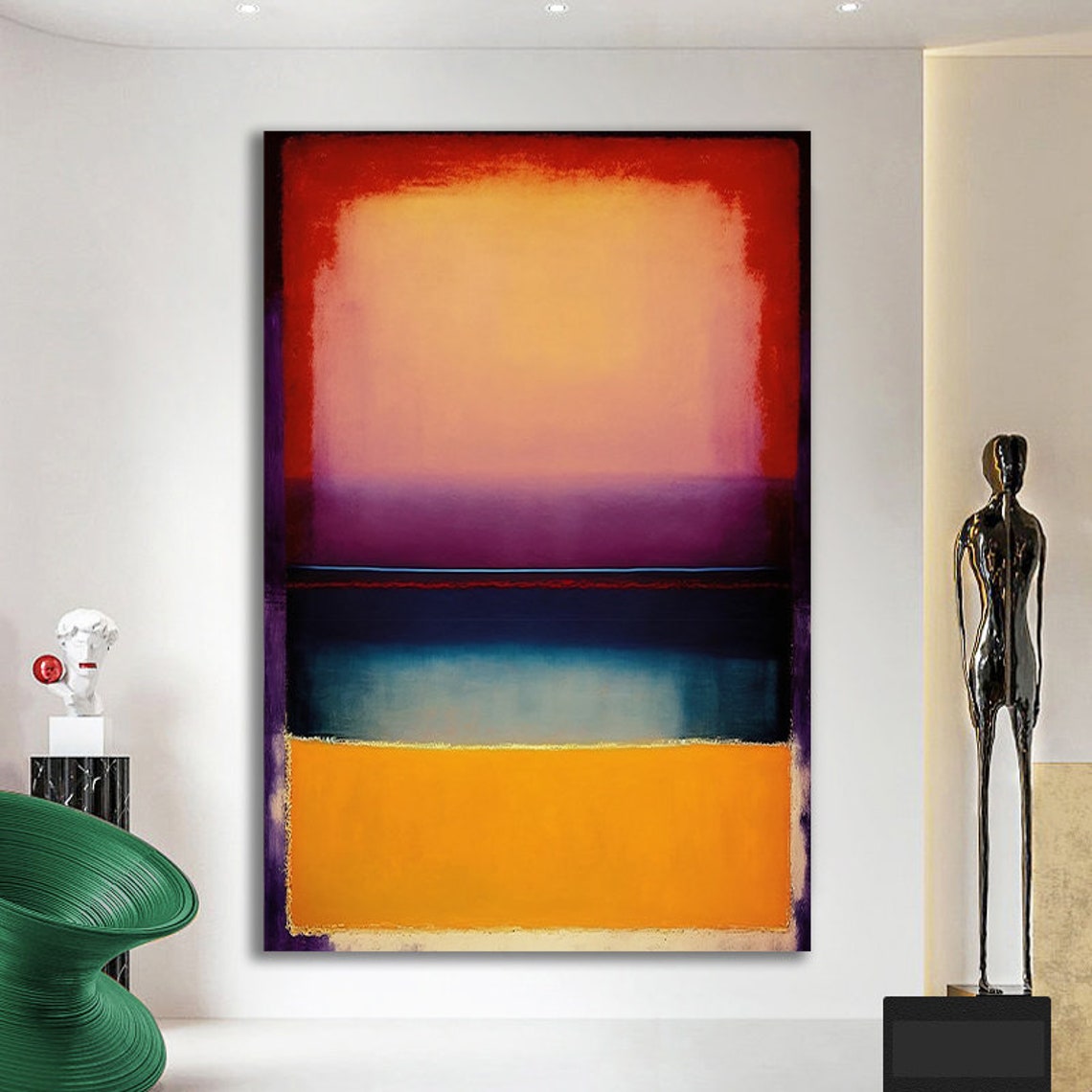 Rothko Style Color Field Red Purple Teal Orange Sunset Abstract Print - Image 2
