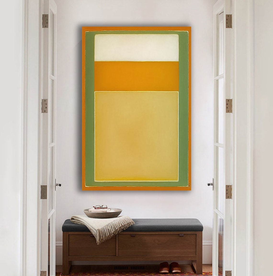Soft Warm Cream Orange Pale Gold Color Field Rothko Style Poster - Image 2