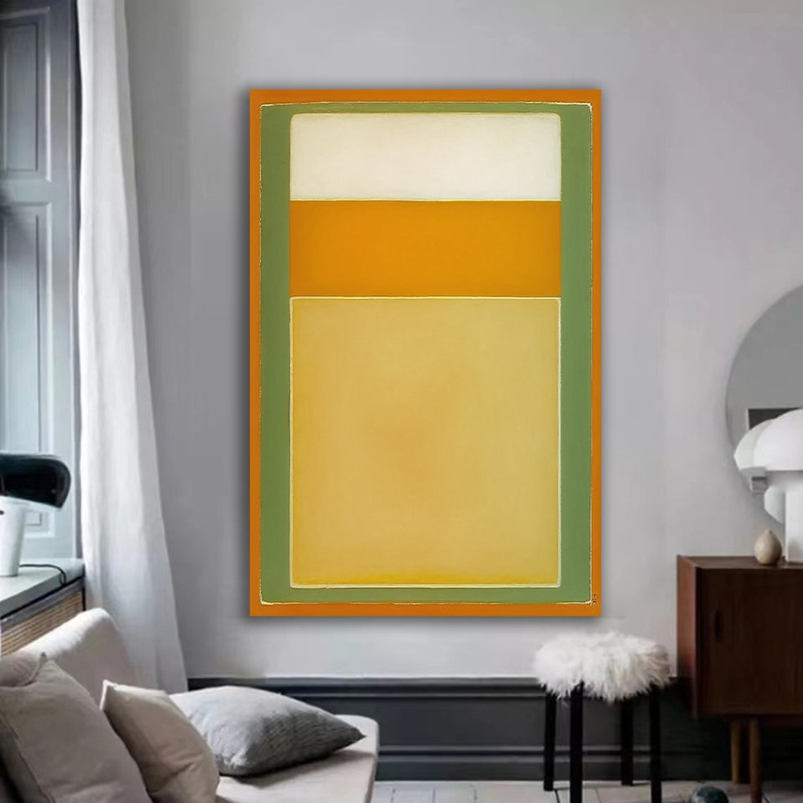 Soft Warm Cream Orange Pale Gold Color Field Rothko Style Poster - Image 3